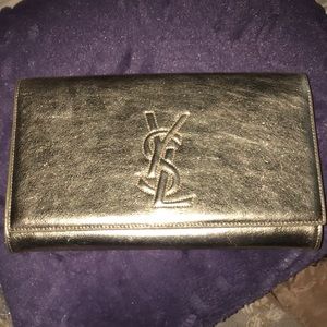 YSL gold clutch